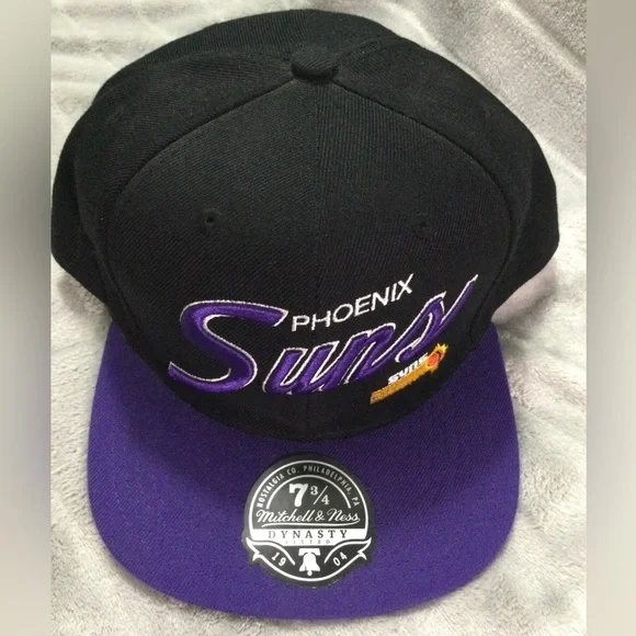 Mitchell & Ness Phoenix Suns Black and Purple Fitted Hat - Picture 1 of 9